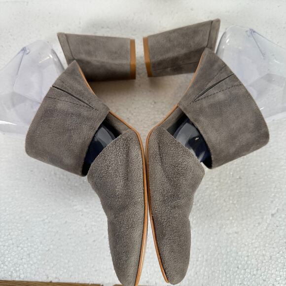 Able Joselyne Gray Suede Slingback Heels Women's 9.5 Pointed Toe 3.25" Heel - Picture 3 of 10